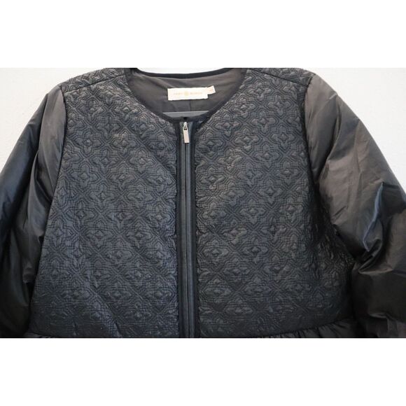 Tory Burch 32141576 Women's Sz M Black Quilted Down Michelle Puffer Jacket $475 - Picture 4 of 13